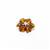 Baltic Amber Sterling Silver Carved Flower Connector, 22mm