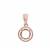Rose Gold Plated 925 Sterling Silver Round Pendant Mount (To fit 7mm gemstone)- 1pcs