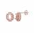 Rose Gold Plated 925 Sterling Silver Fancy Design Oval Earring Mounts (To fit 7x5mm gemstone)- 1pair