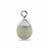925 Sterling Silver Plated Base Metal Electroplated Pendant with 4.13cts Aquamarine Fancy