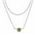925 Sterling Silver 2 Row Cable chain Necklace with Peridot charm 16