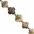 65cts Crazy Lace Agate Carved Clover, Approx 11 to 15mm 14cm Strands With Hematite Spacers 