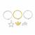 925 Sterling Silver, Gold Flash Beaded Ring With Loop to Attach Charm - Size 7