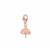 Rose Gold Plated 925 Sterling Silver Detailed Charm Approx 10x5mm with Lobster Claw Clasp
