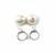 925 Sterling Silver White Topaz Hoop Earrings With Gem Set Drop Pearls, 1 Pair