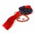 Scarlet; Type A Red Jadeite, Black Tassel, 925 Sterling Silver Spacer Beads with Magnetic clasp