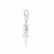 925 Sterling Silver Peg with White Diamond Approx 16mm Drop