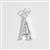 925 Sterling Silver Initial with White Topaz, Approx 15-16mm, Bail included, 1pc