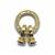 Gold Plated Base Metal CZ Clasp Ring Design, 1PC