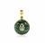 Gold Plated 925 Sterling Silver Pendant with Malachite and Aquamarine, Approx 13x21, 1pc