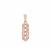 Rose Gold Plated 925 Sterling Silver 4 Stone Round Pendant Mount (To fit 4mm gemstones) Inc. 0.16cts White Zircon Brilliant Cut Round 1 to 2mm - 1Pcs