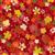 Sevenberry Gold Metallic Traditional Japanese Flower Bloom Red Fabric 0.5m