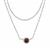 925 Sterling Silver 2 Row Cable chain Necklace with Red Garnet charm 16