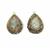 Labradorite Crystal Encrusted Pear With Silver Plated Base Metal, 2pcs