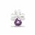 925 Sterling Silver Clover Pendant with Amethyst, Approx 15mm