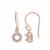 Rose Gold Plated 925 Sterling Silver Round Earrings Mount (To fit 5mm gemstone) Inc. 0.25cts White Zircon Brilliant Cut Round 1mm - 1 Pair