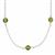 925 Sterling Silver Station Necklace with Peridot, Approx 4mm 18inch (Pack of 1)