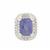 925 Sterling Silver Clip-On Cushion Pendant With 1.24cts Tanzanite & White Topaz, Approx 10x12mm