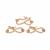 Rose Plated Gold 925 Sterling Silver Beaded S Clasp, Approx 26x13.5mm, 3pcs
