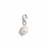 925 Sterling Silver White Freshwater Pearl Charm, Approx 6x7mm