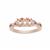 Rose Gold Plated 925 Sterling Silver Trilogy Oval Ring Mount (To fit 4x3mm gemstones) Inc. 0.01cts White Zircon Brilliant Cut Round 1.25mm - 1Pcs