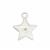 925 Sterling Silver Star charm with Diamond, Approx 14x11mm