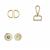 Gold Haberdashery Bundle: Magnetic Snap (18mm), Gold Swivel Clip (25mm) & D Rings (25mm x 2pcs). Save 50p