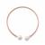 Rose Gold Plated 925 Sterling Silver Twisted Bangle With 2 x White Freshwater Cultured Pearls Approx 8mm