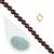 Gold 925 Sterling Silver Clover Connector, Grossular Garnet Smooth 6mm Rounds, 38cm Strand & Light Seafoam 11/0 Seed Beads (24gm)