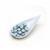 Jewellery Maker Czech Dart Beads by Mark Smith - Chalk White Aqua Lustre (25pcs)