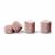 Set of 3 Dusty Pink Double Ring Box, 4.9x4.9x4.7CM