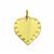 Gold Plated 925 Sterling Silver Side Hammered Heart Pendant with a Loop, Approx 15mm (Pack of 1)