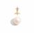 Gold 925 Sterling Silver Drop Pendant With Topaz & Freshwater Cultured Pearls Round Approx 9.5-10mm