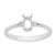 925 Sterling Silver Cushion Ring Mount (To fit 6x4 gemstone) Inc. 0.03cts White Zircon Brilliant Cut Round 1.25mm -1Pcs