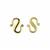 Gold Plated 925 Sterling Silver S Clasp, Approx 10-11x8-9mm, 2pcs (1xStardust, 1xHigh Shine) 