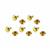 Gold Coloured Base Metal Rivets, 7mm (5 pairs)