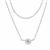 925 Sterling Silver 2 Row Cable chain Necklace with White Topaz charm 16