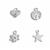 Silver Plated Base Metal Charms, Approx 6-7mm, 4pcs