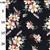 Floral on Black Linen Rayon Prints Fabric 0.5m