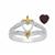 1.25cts The Evil Queen Sterling Two Tone Silver Ring Mount with White Topaz  (to fit 6mm Red Garnet Heart)