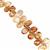 105cts Natural Shaded Imperial Topaz Top Side Drill Graduated Smooth Pear Approx 5x4 to 11x7mm, 19cm Strand