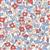Liberty Carnaby Collection Picailly Poppy Red and Blue Fabric 0.5m