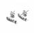 925 Sterling Silver With White Topaz Earrings Studs, 1 Pair