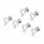 925 Sterling Silver Heart Earrings with Loop, 3pairs