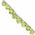 30cts Kashmir Peridot Graduated Faceted Squares Approx 5 to 9mm, 16cm Strand With Spacers