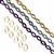  Hematite Diamond Loops, Rainbow, Golden, Purple 8x13mm & Golden Plated 8x15mm, 30cm Strands