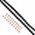 Rose Gold Plated 925 Sterling Silver,  Black Tourmaline, Spacer Bead Mixed Design