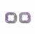 12cts Amethyst Hollow 4 Leaf Clover Approx 18x18mm (2pcs)