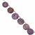 45cts Stichtite Faceted Coin Approx 9 to 13mm, 14cm Strand With Spacers