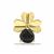 Gold Plated 925 Sterling Silver Clover Pendant with Black Spinel, Approx 15mm
